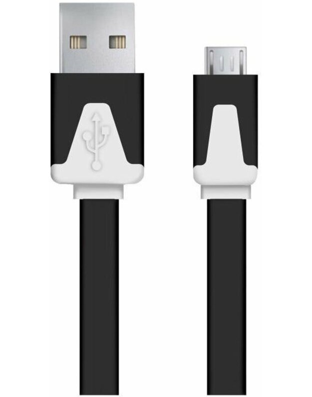 Esperanza EB183K plokščio kabelio Micro USB 2.0 A-B M/M 1,0m 