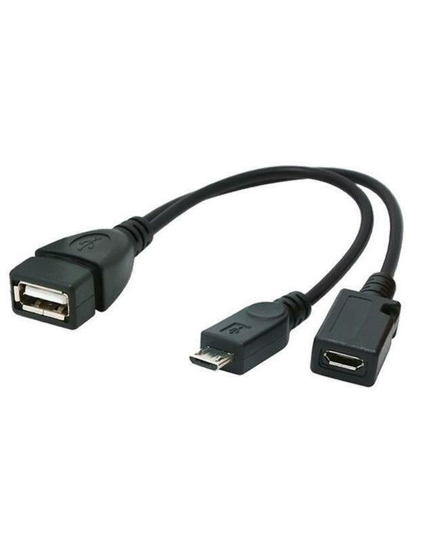 USB OTG AF + Micro BF to Micro BM cable, 0.15 m