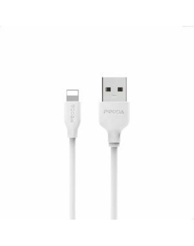 USB kabelis Proda FastCharging PD-B15i Lightning 2.1A baltas 1.0m. USB kabelis