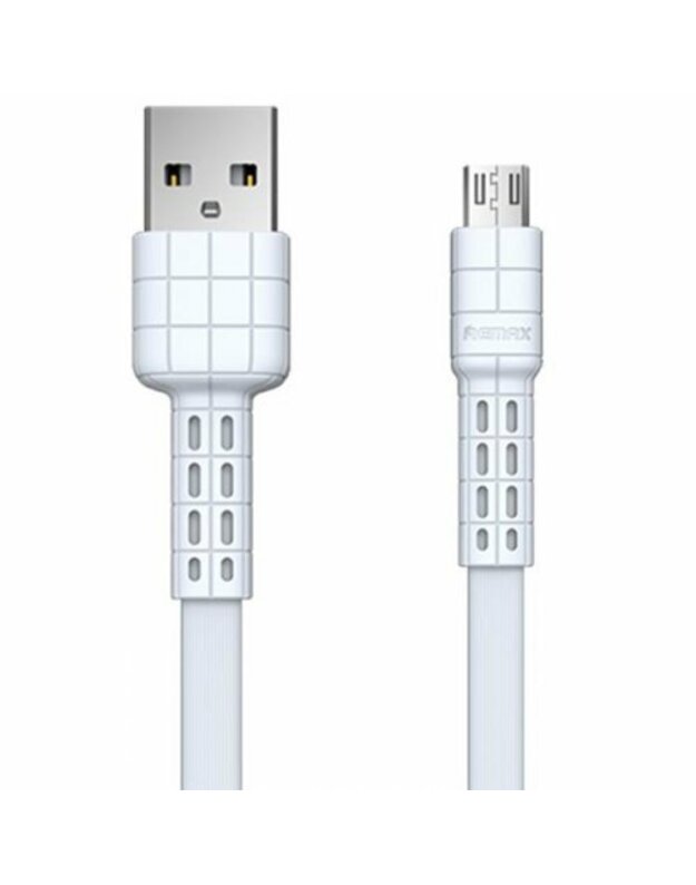 Kabelis „Remax Armor“ serijos plokščias laidas USB / „micro USB 5V 2.4A white“ (RC-116m)