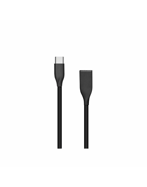 Silikoninis kabelis USB - USB Type C (juodas, 2m)