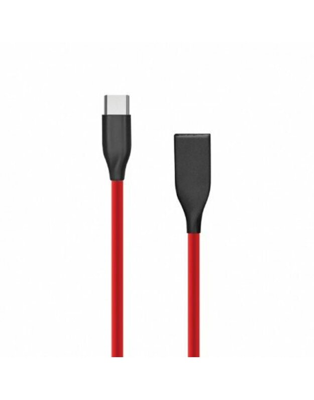 Silikoninis kabelis USB-USB Type C (raudonas, 2m)