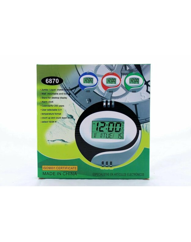 Stalo / sienos daugiafunkcis elektroninis laikrodis KK 6870