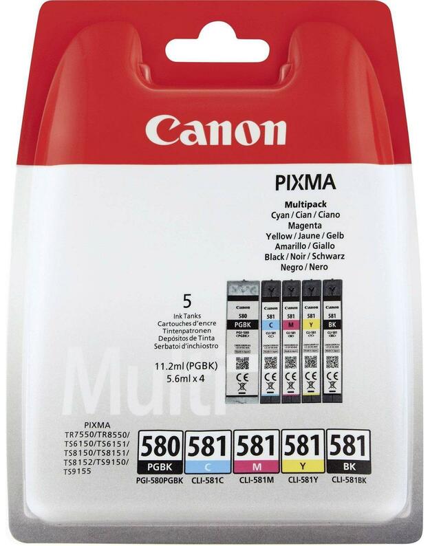 Canon Pigment and Ink Cartridge PGI-580/CLI-581 Multipack Juodas, Cyan, Magenta, Geltona  