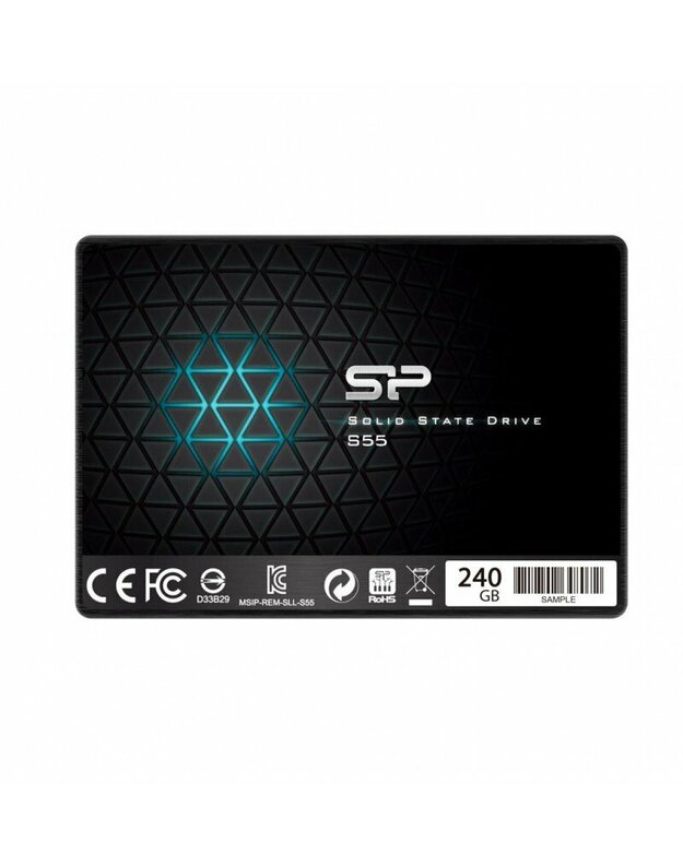SILICON POWER SLIM S55 240 GB, SSD INTERFACE SATA, WRITE SPEED 450 MB/S, READ SPEED 550 MB/S