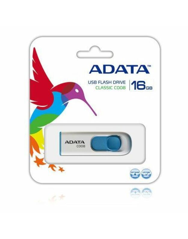 ADATA C008 16 GB, USB 2.0, White/Blue