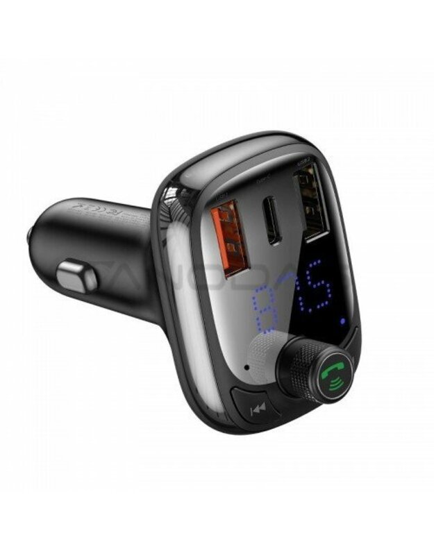 Baseus FM moduliatorius Bluetooth 5.0 2xUSB USB-C PD QC 3.0 microSD