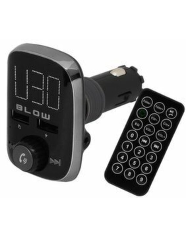 BLOW 74-147, juodas Bluetooth FM moduliatorius su krovikliu