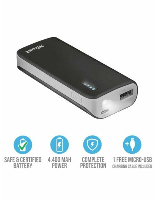 Atsarginis maitinimo šaltinis ("Power Bank") UR PRIMO Powerbank 4400 Juodas