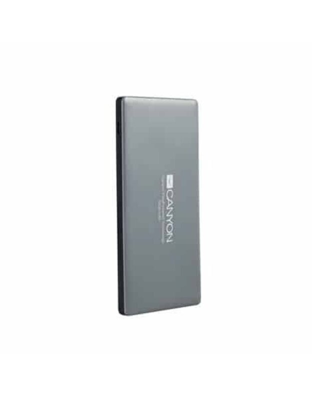 Atsarginis maitinimo šaltinis ("Power Bank") Canyon Li-Polymer Power Bank 5000 mAh, Pilkas