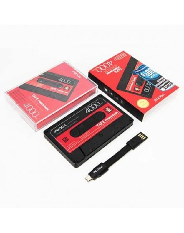 Atsarginis maitinimo šaltinis ("Power Bank") Powerbank Remax PPP-15 Proda Old Audio Tape Design 4000 mAh, Juodaq