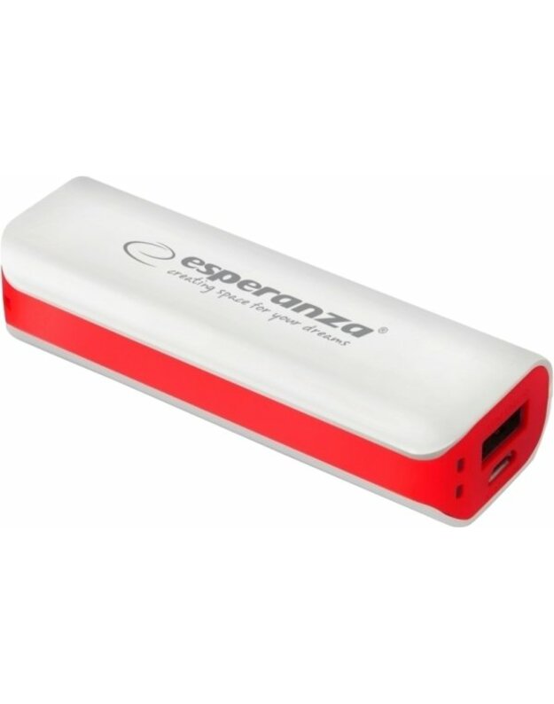 Atsarginis maitinimo šaltinis ("Power Bank") Powerbank Esperanza 2200mAh, Raudonas