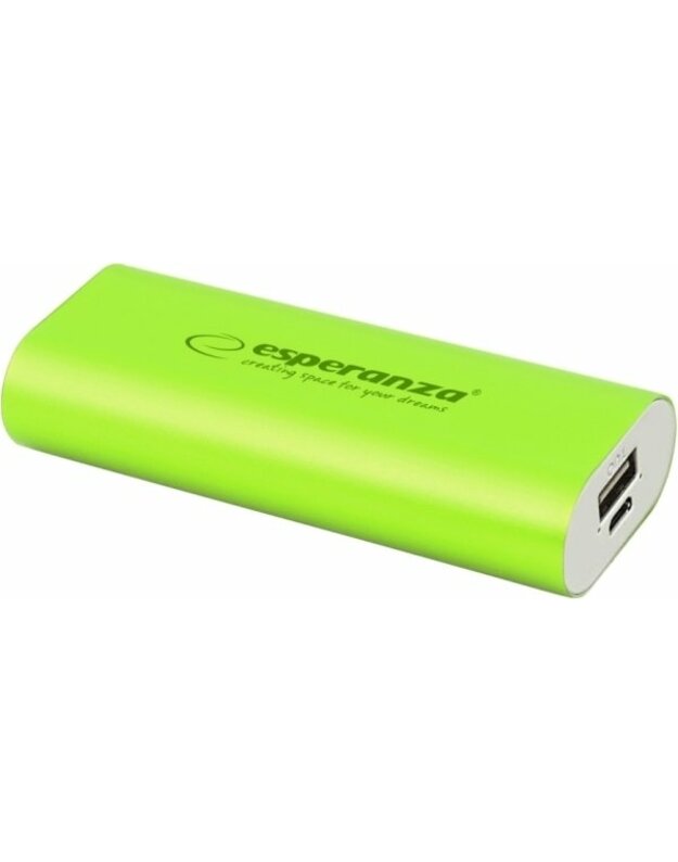Atsarginis maitinimo šaltinis ("Power Bank") Powerbank Esperanza 4400mAh, Žalias