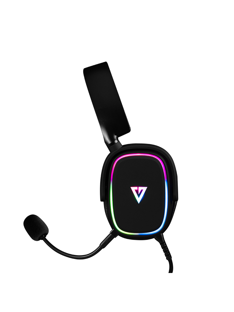 Žaidimų ausinės su mikrofonu Modecom Volcano MC-899 Prometheus juodos RGB LED