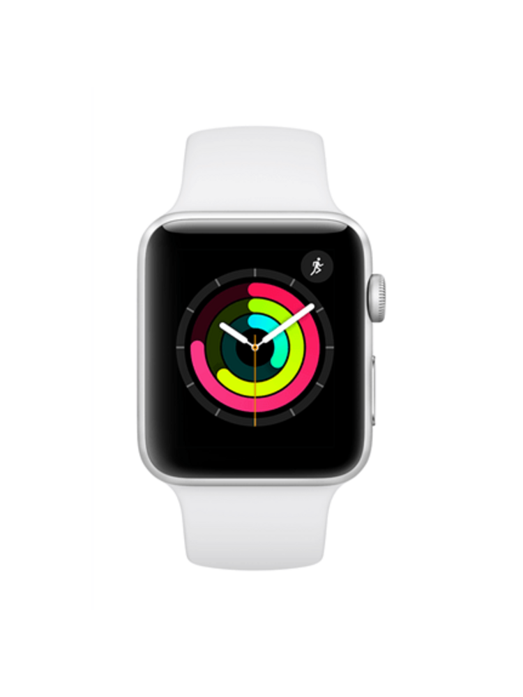 Apple Watch Series 3 GPS 42mm Sidabrinio aliuminio korpusas su baltu dirželiu