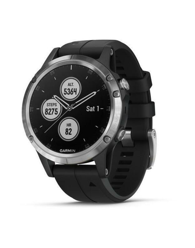 Garmin fenix 5 Plus (Sidabrinis su juodu dirželiu)