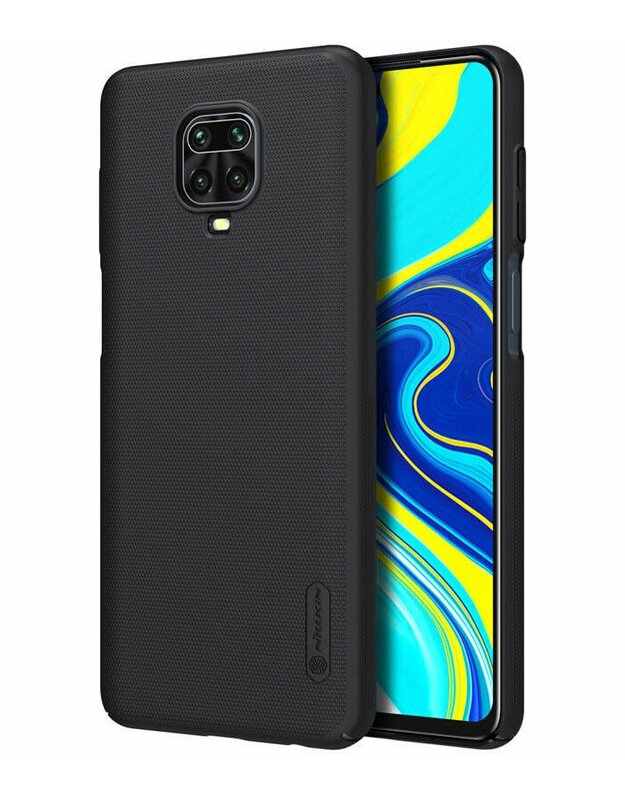 Juodas dėklas Xiaomi Redmi Note 9S/9 Pro/9Pro Max telefonui "Nillkin Frosted Shield"