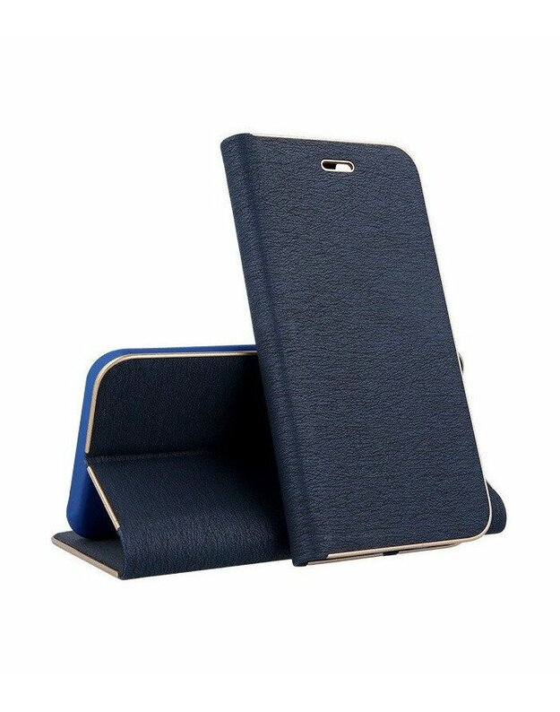 Mėlynas atverčiamas dėklas su rėmeliu Samsung Galaxy S10 Plus telefonui "Book Vennus Z"