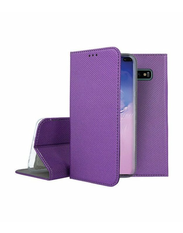 Violetinis atverčiamas dėklas Samsung Galaxy S10 Plus telefonui "Smart Book Magnet"