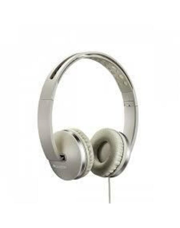 CANYON stereofoninės ausinės su mikrofonu ir atsakymo / baigimo telefono skambučio jungikliu, kabelis 1,2 M, smėlio spalvos, 175 * 70 * 175 mm, 0,14 kg