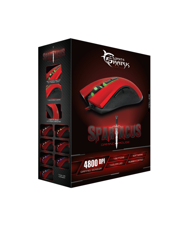  White Shark MOUSE GM-1601 SPARTACUS BLACK