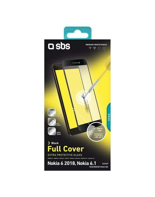 Nokia 6 (2018) Full Cover Glass Screen Protector By SBS Blac