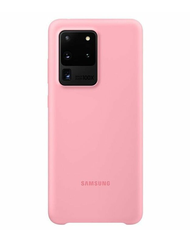 Originalus rožinis dėklas "Silicone Cover" Samsung Galaxy S20 Ultra telefonui "EF-PG988TPE"