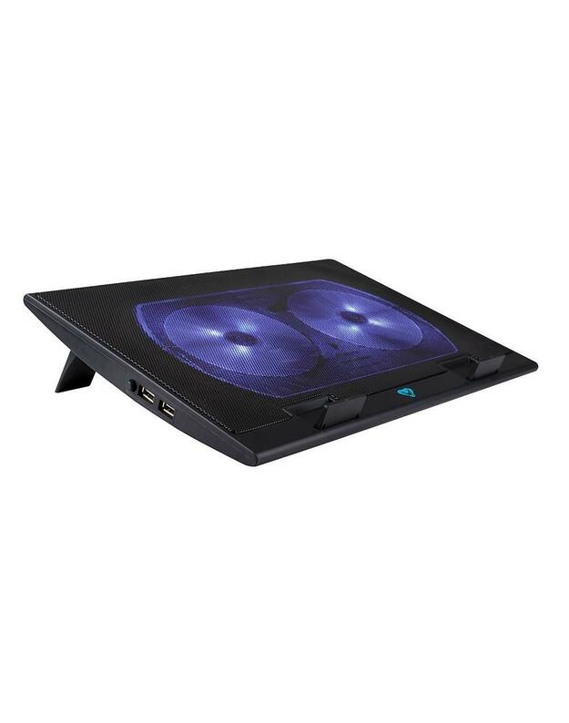 Aušinimo stovas nešiojamam kompiuteriui Media-Tech HEAT BUSTER 17 MT2659, 15,6"-17", tylus, 2 ventiliatoriai, LED pašvietimas, USB  