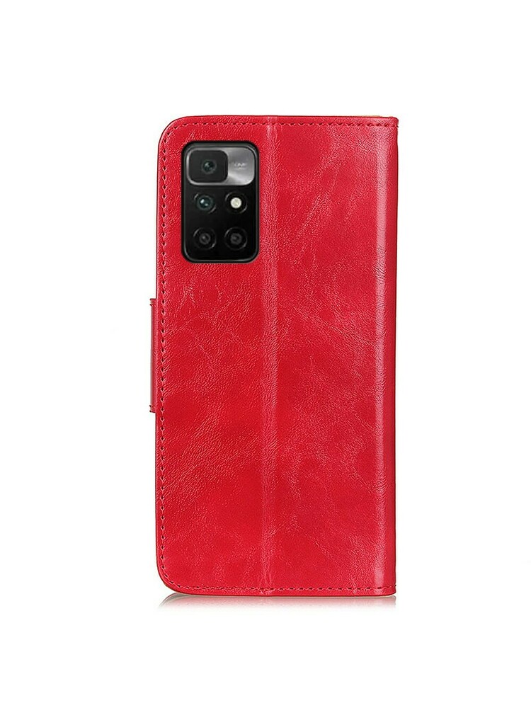 Piniginės odinis dėklas, skirtas Xiaomi Redmi 10, raudonas