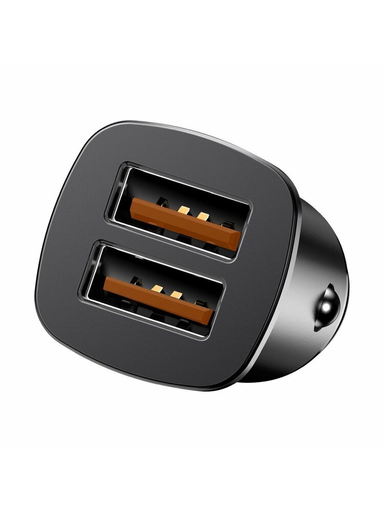 BASEUS Square metal A+A 30W Dual QC3.0 Quick Car Charger (QC3.0 SCP AFC) Black CCALL-DS01/BS-C16Q