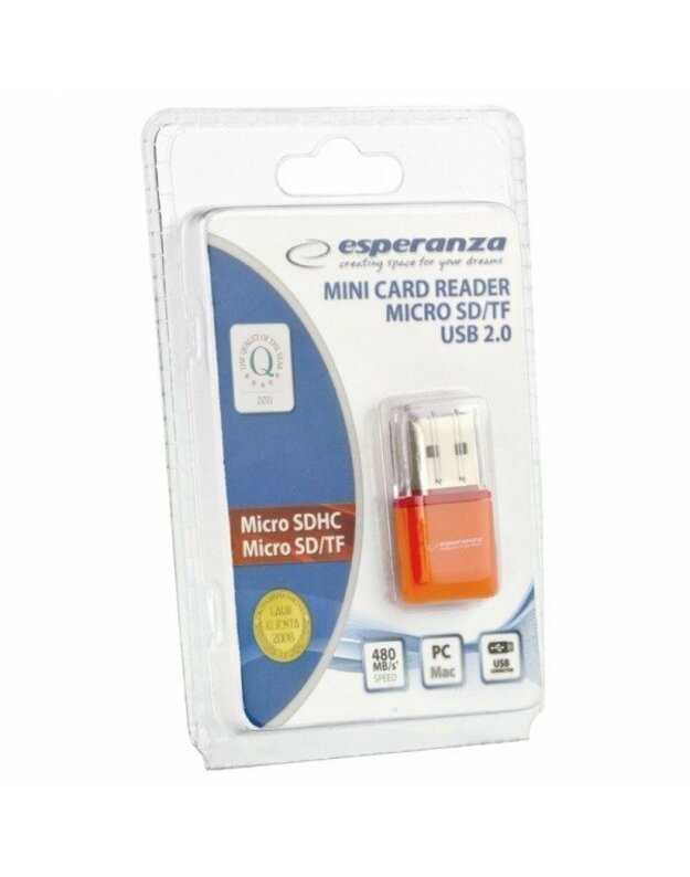 ESPERANZA MicroSD Card Reader EA134O | Orange| USB 2.0 | - After Test!