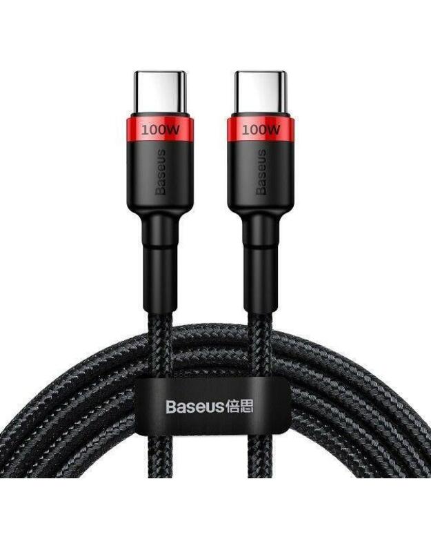 Baseus Cafule kabelis USB-C PD 2.0 QC 3.0 60W 2m (juodas + raudonas)