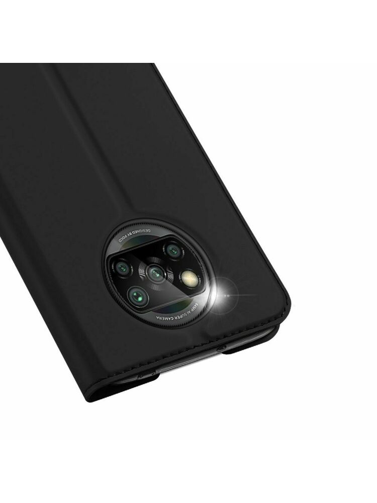 Juodas atverčiamas dėklas Xiaomi Poco X3 NFC "Dux Ducis Skin Pro"