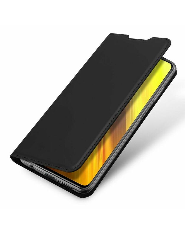 Juodas atverčiamas dėklas Xiaomi Poco X3 NFC "Dux Ducis Skin Pro"
