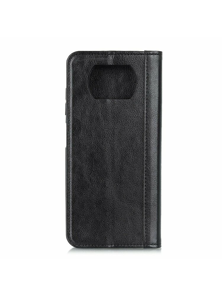 Piniginės dėklas skirtas Xiaomi Poco X3 NFC / Poco X3 PRO, Litchi Leather, juodas