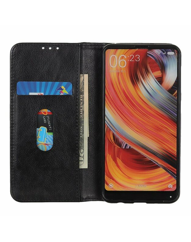 Piniginės dėklas skirtas Xiaomi Poco X3 NFC / Poco X3 PRO, Litchi Leather, juodas