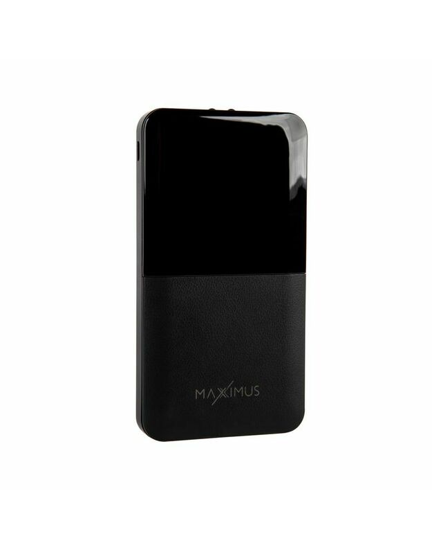 Išorinė baterija POWERBANK MX ROTH 10 000 mAh, 2xUSB, 10W Li-Po, BLACK / BLACK, + microUSB laidas