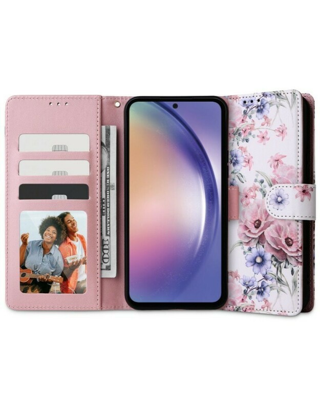  Xiaomi Redmi Note 12 / Poco X5 5G TECH-PROTECT piniginės dėklas,Blossom Flower