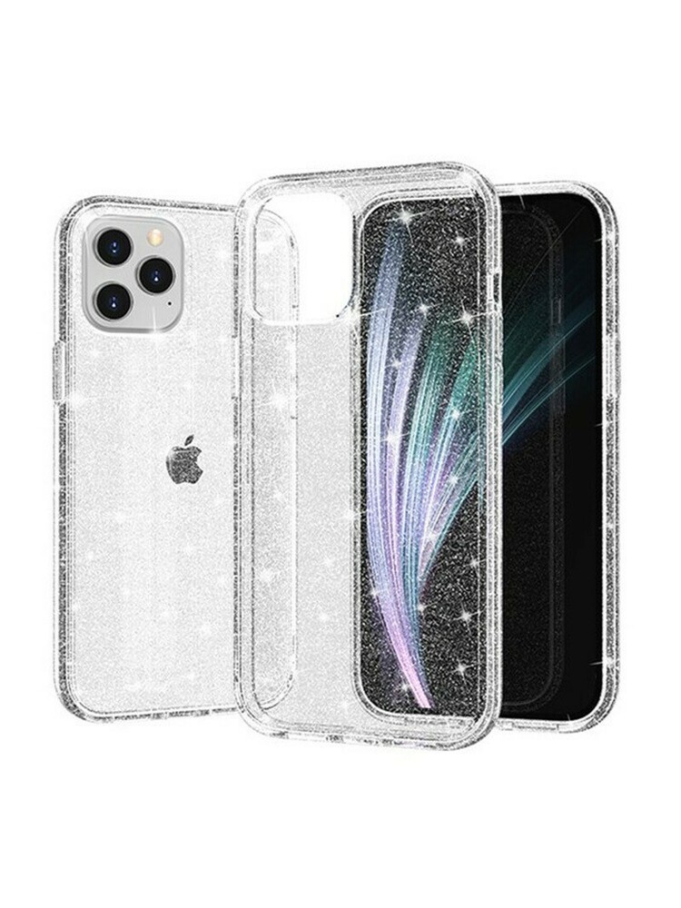 DĖKLAS CRYSTAL GLITTER APPLE IPHONE 11 PRO MAX SIDABRINIS