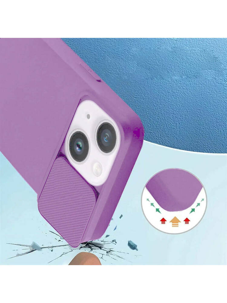 Silikono dėklas XIAOMI REDMI 12C su fotoaparato dangteliu Nexeri silikoninis objektyvas purpurinis
