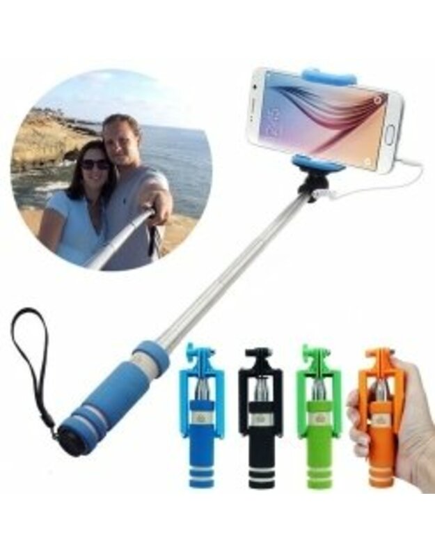 Selfie Stick Asmenukių Lazda Su Laidu 48CM
