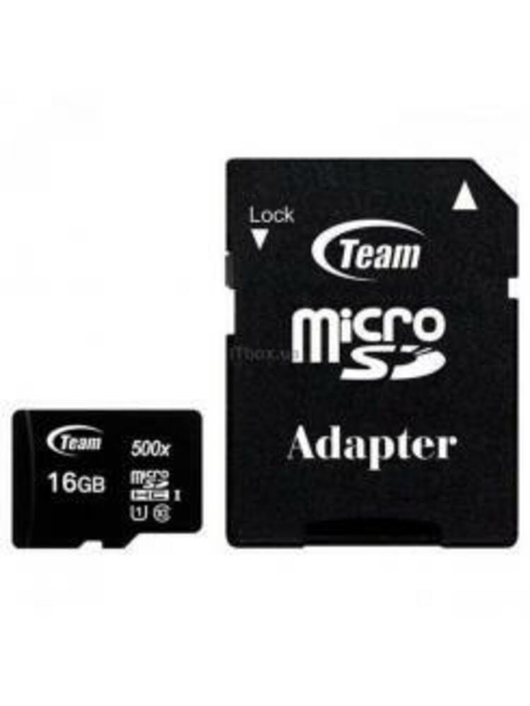 Atminties kortelė su atapteriu Team Group Micro SDHC 16GB CL10