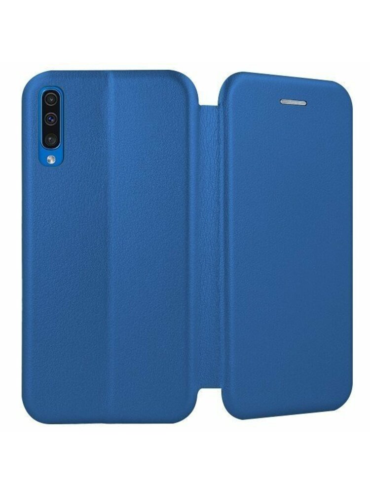 Telefono dėklas SAMSUNG GALAXY A50 ATVERČIAMAS DĖKLAS BOOK ELEGANCE ODINIS MĖLYNAS
