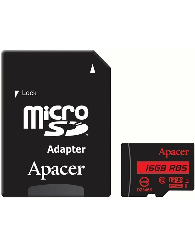 Apacer 16GB R85 microSDHC UHS-I atminties kortelė