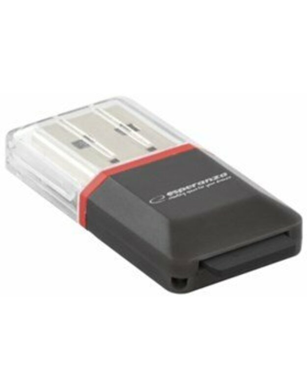 Kortelių skaitytuvas Esperanza MicroSD EA134K|Juodas|USB2.0|(MicroSD Pen Drive)