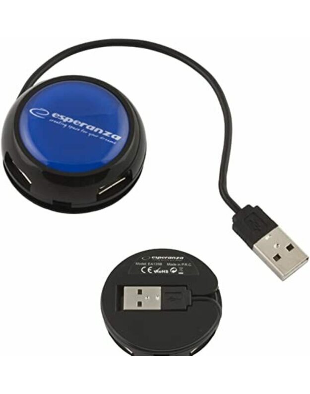 USB šakotuvas ESPERANZA EA135B YOYO - 4 jungtys USB2.0