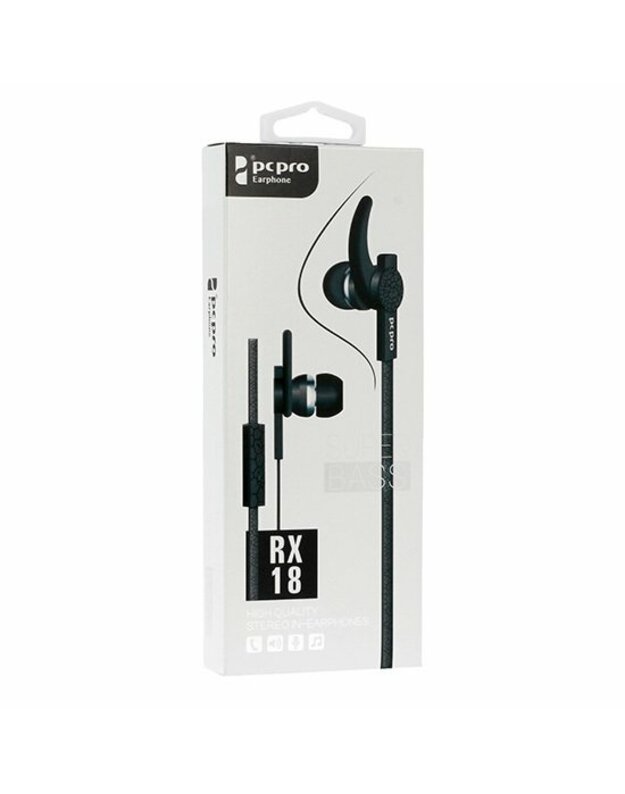 Telefono ausinės statomos į ausis Earphones - RX-18 BLACK