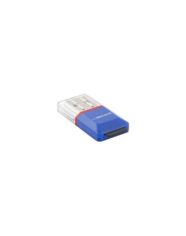  ESPERANZA EA134B Kortelių skaitytuvas MicroSD|Mėlynas|USB2.0|(MicroSD Pen Drive) 