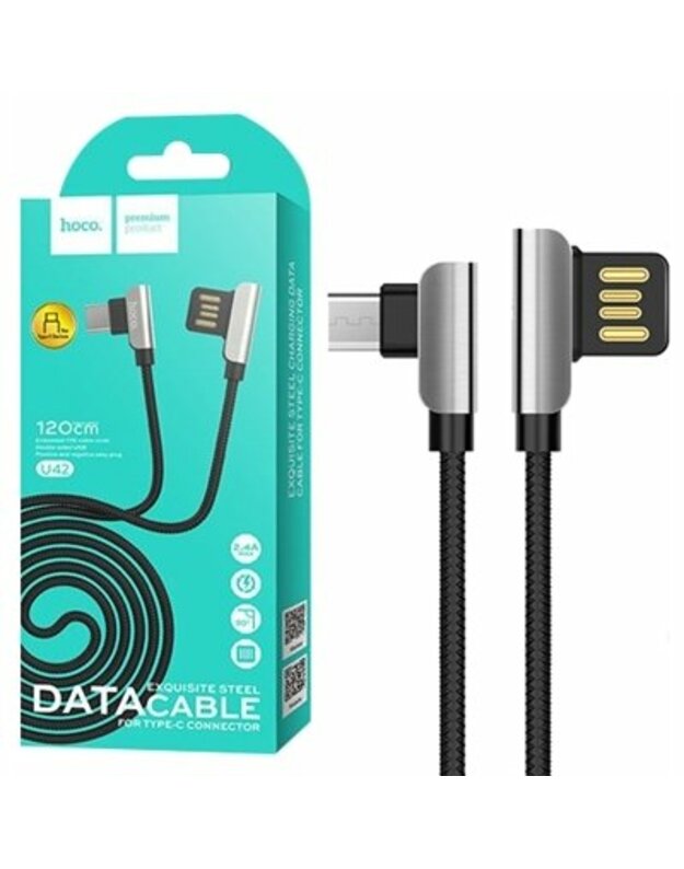 Kabelis hoco. U42, micro-usb, 120cm, 2.4A