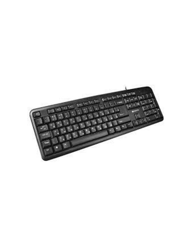 Klaviatūra  „CANYON“ laidinė klaviatūra, 104  mygtukai, USB2.0, juoda, laido ilgis 1,3 m, 443 * 145 * 24 mm, 0,37 kg, anglų k.